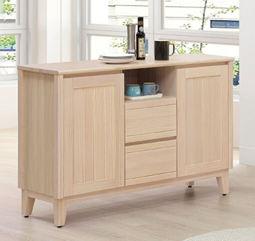 E379-5 米樂實木洗白4尺餐櫃