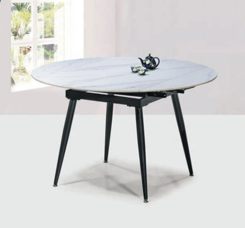 E381-4 T-1300雪山白岩板騰雲折合桌