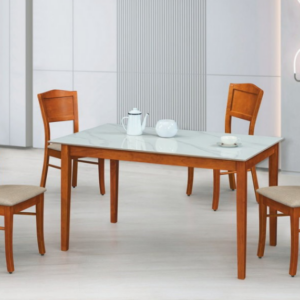 E390-3 柚木岩板餐桌