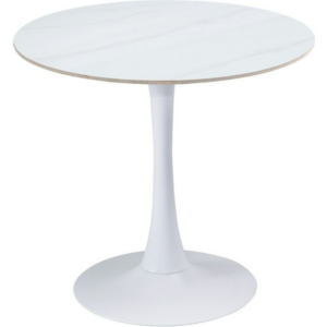 E397-5 D11-2岩板圓桌 烤白 雪山石岩板