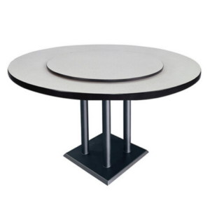 E399-16 4尺白碎石桌 ⊙四柱腳、 ⊙含2.5尺轉皿、 ⊙1尺鋁圈、