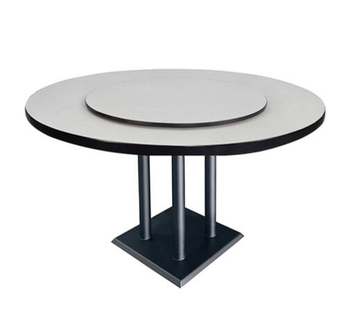 E399-16 4尺白碎石桌 ⊙四柱腳、 ⊙含2.5尺轉皿、 ⊙1尺鋁圈、