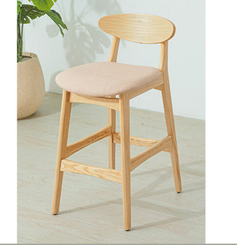 E420-8 實木吧台椅 皮面