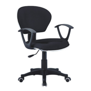 E423-5 C1069黑色網布辦公椅 塑膠腳