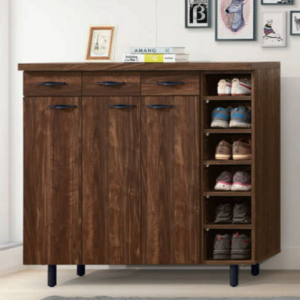 E442-5 胡桃復古工業風4尺鞋櫃