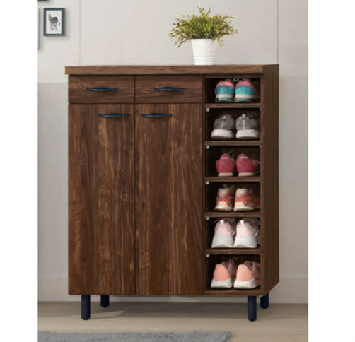 E442-6 胡桃復古工業風3尺鞋櫃