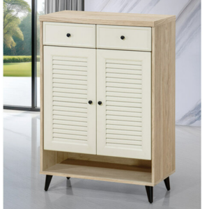 E446-1  太空漫步年輪2.7尺百葉鞋櫃⊙內附三片隔板