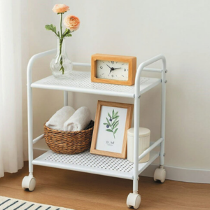 E454-9 二層沖孔洞推車 純淨白 DIY商品請自行組裝