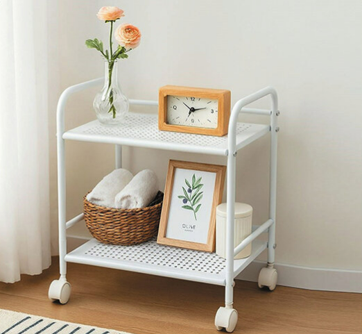 E454-9 二層沖孔洞推車 純淨白 DIY商品請自行組裝