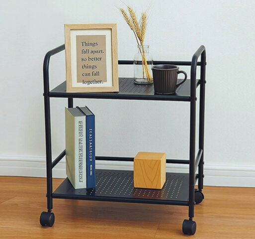 E454-10 二層沖孔洞推車 質感黑 DIY商品自行組裝