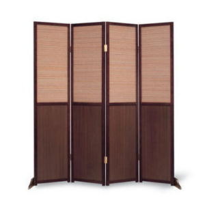 E459-4 百葉雙面303屏風炭燒竹片、編織、