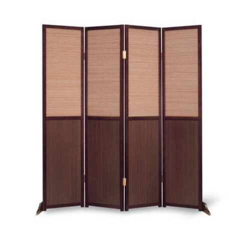 E459-4 百葉雙面303屏風炭燒竹片、編織、