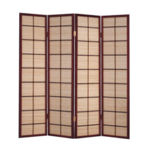 E459-7 紅木302屏風 日式雙面竹片編織