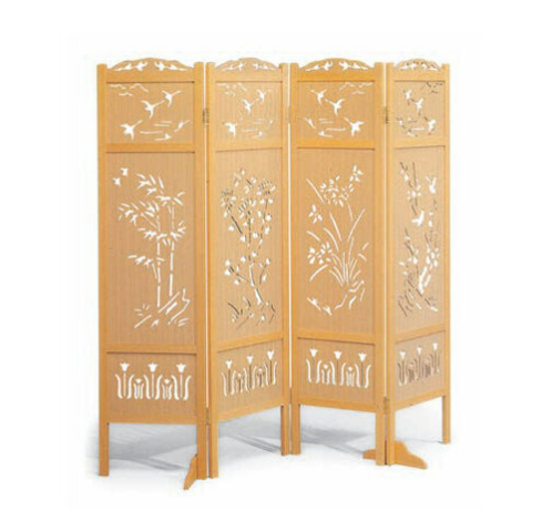 E459-8 木雕刻屏風 601/四君子