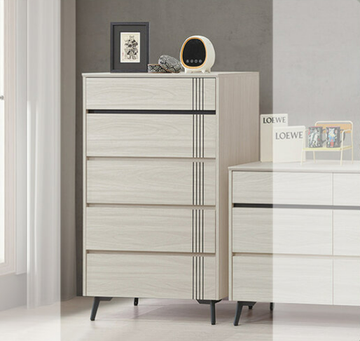 C528-12艾德恩五斗櫃 黑鐵腳