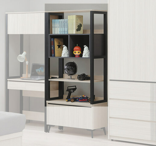 C529-5 艾德恩2.7尺電視邊櫃/書櫃 鐵架上座