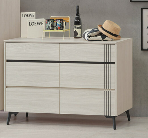 C528-13 艾德恩六斗櫃 鐵腳