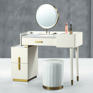 C629-2 2922奶油色化粧台 ⊙含側櫃、椅、鏡子、 ⊙恕不拆賣、